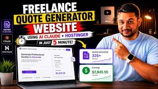 Thumbnail: 🔥 10 मिनट में Freelance Quote Generator Website बनाएं 🤯 AI + Hostinger Tutorial