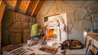 Thumbnail: I Built a Carved Dragon Fireplace in the Woods | Off-Grid Life