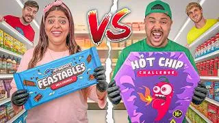 Thumbnail: We Tried MrBeast and  Logan Paul Food‼️😱