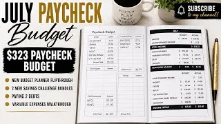 Thumbnail: July Paycheck Budget | Budget With Me | Cash Stuffing | $323.33 Paycheck
