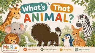 Thumbnail: What's That Animal? 🐼🦍 Learn Zoo Animals Names & Sounds for Toddlers (First Words, ESL)