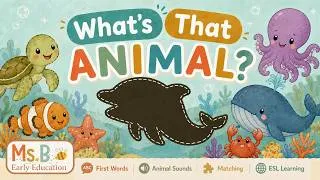 Thumbnail: What's That Animal? 🌊🐋 Learn Ocean Animals Names & Sounds for Toddlers (First Words, ESL)
