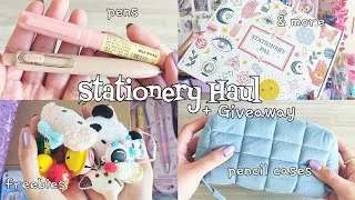 Thumbnail: huge back to school stationery haul 2024🫧 w/ stationery pal + Giveaway 🩷 | aesthetic school supplies
