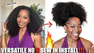 Thumbnail: 🤯FORGET SEW-INS‼️Versatile Sew in 👀 in MINUTES with KINKY 3-in 1 Half Wig by OQ Hair