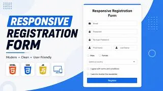 Thumbnail: How to Create Responsive Registration Form in HTML & CSS | Responsive Registration Form