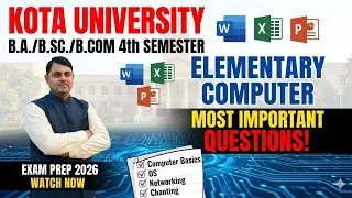 Thumbnail: Elimentry Computer !!!  B.a/B.sc/ B.Com 4th semester important questions MCQ KOTA University 