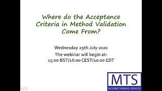 Thumbnail: Where do the Acceptance Criteria in Method Validation Come From? - Webinar Recording
