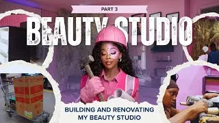 Thumbnail: Building & Renovating My Beauty Studio | PART 3| Pampas Wall | DIY Cupboards | Fridge | MUAK BEAUTY