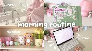 Thumbnail: morning routine VLOG🪽: reset day, decorate my journal, productive studying, + aesthetic desk tour