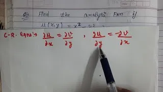 Thumbnail: Find imaginary part of function when function is analytic? 