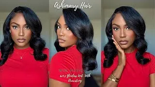 Thumbnail: Pre-Styled , Pre-Everything Glueless  14 Inch Body Wave Bob || Ashimary wig