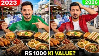 Thumbnail: 1000 Rupees Food Challenge 2023 VS 2026 at Burns Road Foodstreet 
