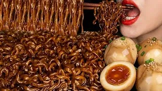 Thumbnail: ASMR EATING BLACK BEAN NOODLES, FERMENTED EGGS | EATING SHOW | MUKBANG COCO #foryou 