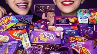 Thumbnail: ASMR EATING LAVENDER FOOD | EATING CHALLENGE | EATING SHOW | MUKBANG COCO #foryou