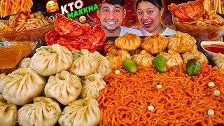 Thumbnail: Eating BIG Momo with My Love ❤️ | Spicy Noodles, Chicken Thukpa & Massive Feast