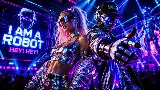 Thumbnail: 🤖 I AM A ROBOT — HEY! HEY! | Futuristic Eurodance × Robot Rap 🔥