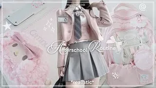 Thumbnail: *REALISTIC* after school routine 🧾🎧｡𖦹°‧⭑. | productive, studying unboxing, haul, self-care 𐔌՞. .՞𐦯