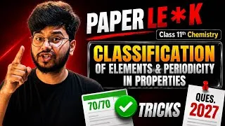 Thumbnail: Classification of Elements & Periodicity in Properties | Important Questions 2027 | Chapter 3 11th