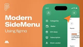 Thumbnail: Simple and smart slide menu for mobile app short tutorial using Figma | for beginners | prototype