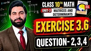 Thumbnail: Class 10th Math New Book Ch 3 Exercise 3.6 Question 2,3,4 - 10th Class Maths E.X 3.6-Cramer 's Rule 
