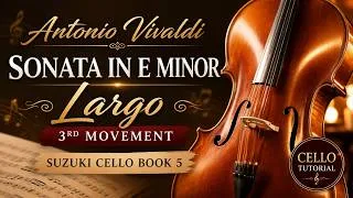 Thumbnail: Suzuki Cello Book 5 - Antonio Vivaldi's Sonata in E minor, Largo (3rd Movement)