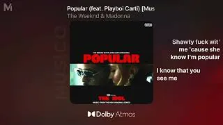 Thumbnail: The Weeknd & Madonna, feat. Playboi Carti - Popular (Dolby Atmos w/ Lyrics)