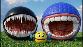Thumbnail: ⚠️Pac-Man vs. the Toothed Robot and the Blue Monster⚠️