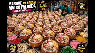 Thumbnail: GIANT ICE CREAM MATKA FALOODA 🤤 MASSIVE SUMMER SPECIAL FALOODA SEV! BIGGEST VERMICELLI HANDI FALOODA