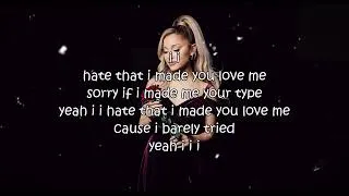 Thumbnail: Ariana Grande - hate that i made you love me (Lyrics)