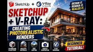 Thumbnail: SketchUp + V-Ray: Creating Photorealistic Renders | Complete Beginner's Guide