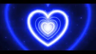 Thumbnail: Neon Lights Love Heart Tunnel | Blue Heart Background | Neon Heart Tunnel Loop Full HD