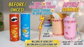 Thumbnail: Trash to Treasure: Stunning Empty Chip Can Upcycle Idea You NEED To See!  ♻️✨ #DIY #upcycling#crafts