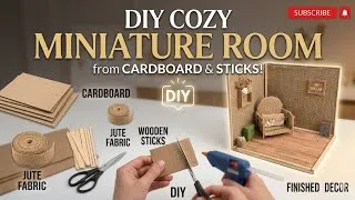 Thumbnail: "DIY Miniature Room Transformation: From Cardboard to Dreamy Decor"