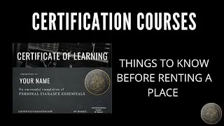 Thumbnail: THINGS TO KNOW BEFORE RENTING A PLACE - PERSONAL FINANCE ESSENTIAL - CERTIFIED COURSE