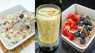 Thumbnail: 4 Different healthy & protein rich oats chia seeds breakfast ideas.