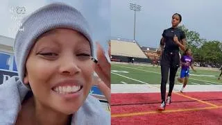 Thumbnail: Monica's Daughter Laiyah Catches Her By Surprise After Joining Flag Football Team! 🏈