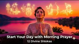 Thumbnail: Start Your Day with Morning Prayer | 12 Divine Shlokas | Ganesh Krishna Ram Lakshmi Morning Blessing