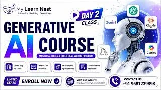 Thumbnail: Generative AI Training Class 2 | Gen AI Concepts, Tools & Real-World Applications | My Learn Nest