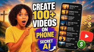 Thumbnail: How To Generate 100+ Monetizable Prayer Videos on Your Phone Fast Using Free AI (No Watermark)