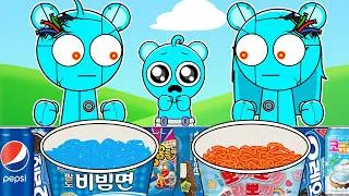 Thumbnail: DADDY SKY AND MOM SKY, BUT THEY'RE ROBOTS! | Sprunki | Convenience Store MUKBANG Animation | ASMR