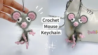 Thumbnail: Crochet Cute Mouse Keychain 🐭| Step-by-Step for Beginners