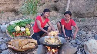 Thumbnail: Yummy! Chicken soup chili for food in forest, Eating delicious
