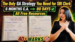 Thumbnail: The ONLY G.A. Plan You Need to crack SBI CLERK 🔥| 6 Months Current Affairs in 2 Months