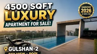 Thumbnail: Brand New 4 Bedroom Luxury Apartment Sale (4500 SQFT) in Gulshan-2, North | Pool, Gym, Sky View