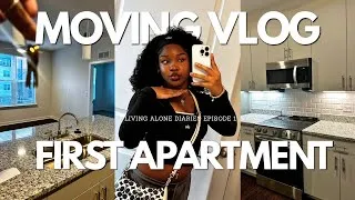 Thumbnail: MOVING INTO MY FIRST APARTMENT AT 20 | empty apt tour, unpacking, organizing | EPI 1