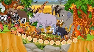 Thumbnail: African Wild Animals Names and Sounds for Kids to Learn | Animal Sounds Song for Children