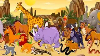 Thumbnail: Savanna Animal Sounds Song For Kids | Learn Wild Animal Names & Sounds | Nursery Rhymes for Toddlers