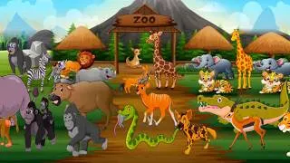 Thumbnail: Zoo Animal Sounds Song For Kids | Animal Sounds Song | Learning Song 🎵 Nursery Rhymes For Toddlers
