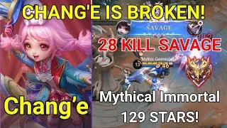 Thumbnail: CHANG'E IS BROKEN! 28 KILLS SAVAGE in MYTHICAL IMMORTAL 129 STARS! | MLBB #mobilelegends