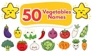 Thumbnail: 50 VEGETABLES NAME for Toddlers | Learning videos for kids | First words for babies | English vocab